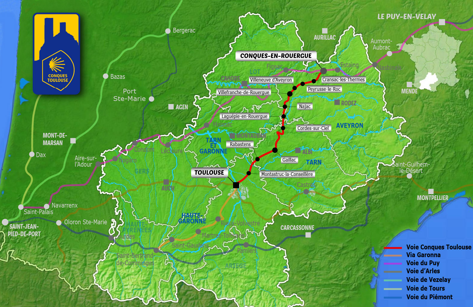 Carte Conques Toulouse